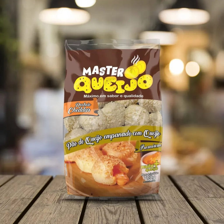 Pão de Queijo Empanado com Queijo - Recheio Cheddar - Master Queijo